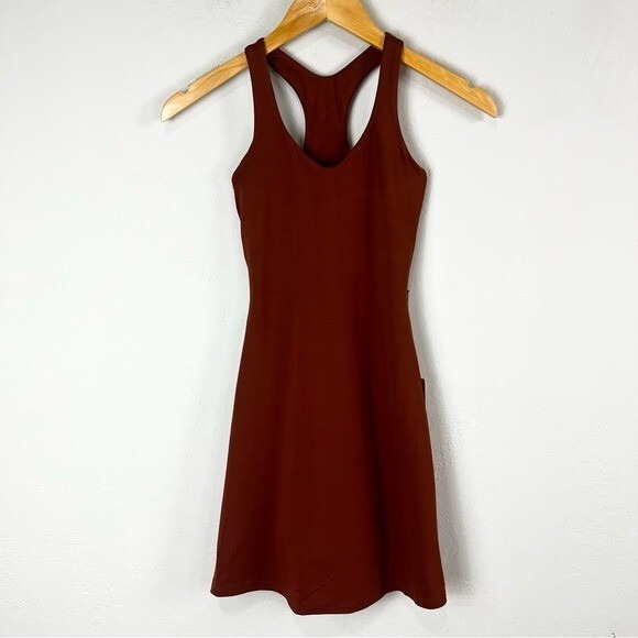 girlfriend collective Dresses & Skirts - NEW Girlfriend Collective Lola Active Dress w Shorts Mohagany Brown Size XXS